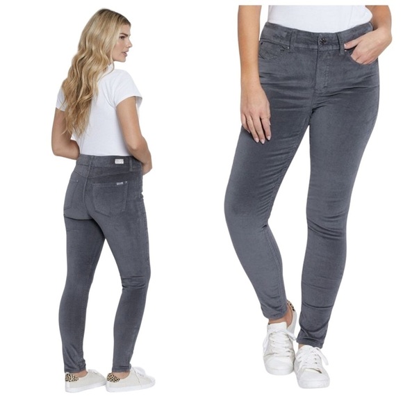 Seven 7 Velvet Skinny Jean Tummy less high rise Gray Size 12 Quiet Shade - Picture 1 of 9
